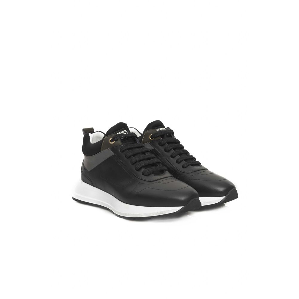 Cerruti 1881 svarta lädersneakers för kvinnor