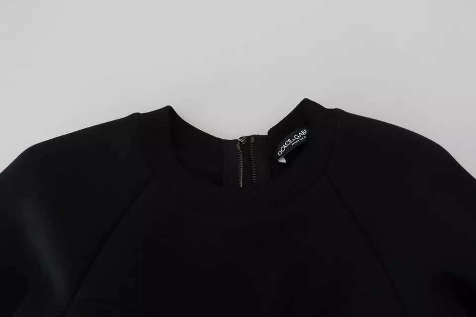 Dolce &amp; Gabbana Svart Bomull Långärmad A-linje Miniklänning