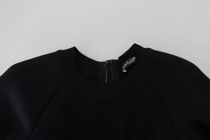 Dolce &amp; Gabbana Svart Bomull Långärmad A-linje Miniklänning