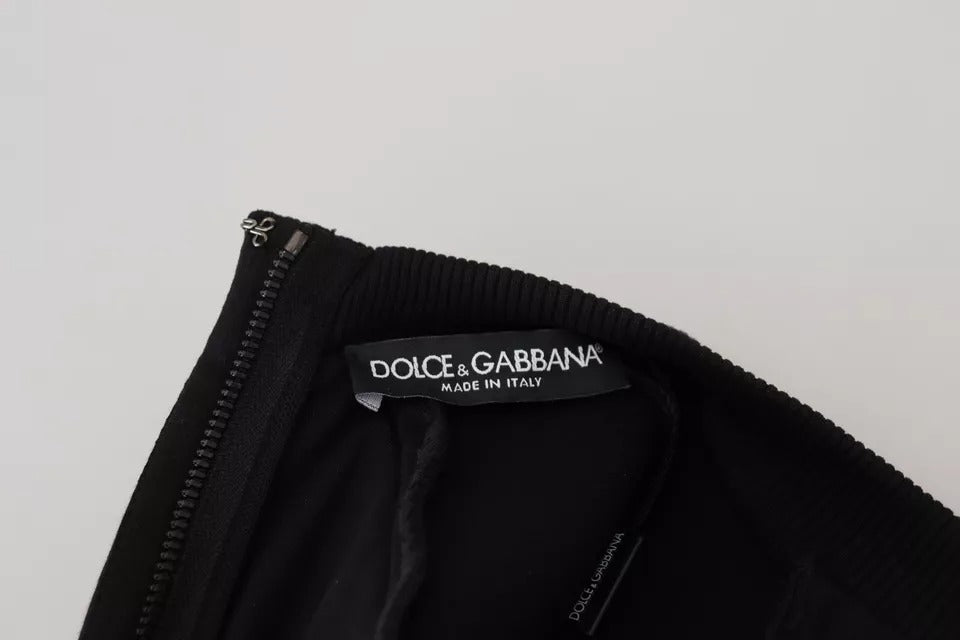 Dolce &amp; Gabbana Svart Bomull Långärmad A-linje Miniklänning