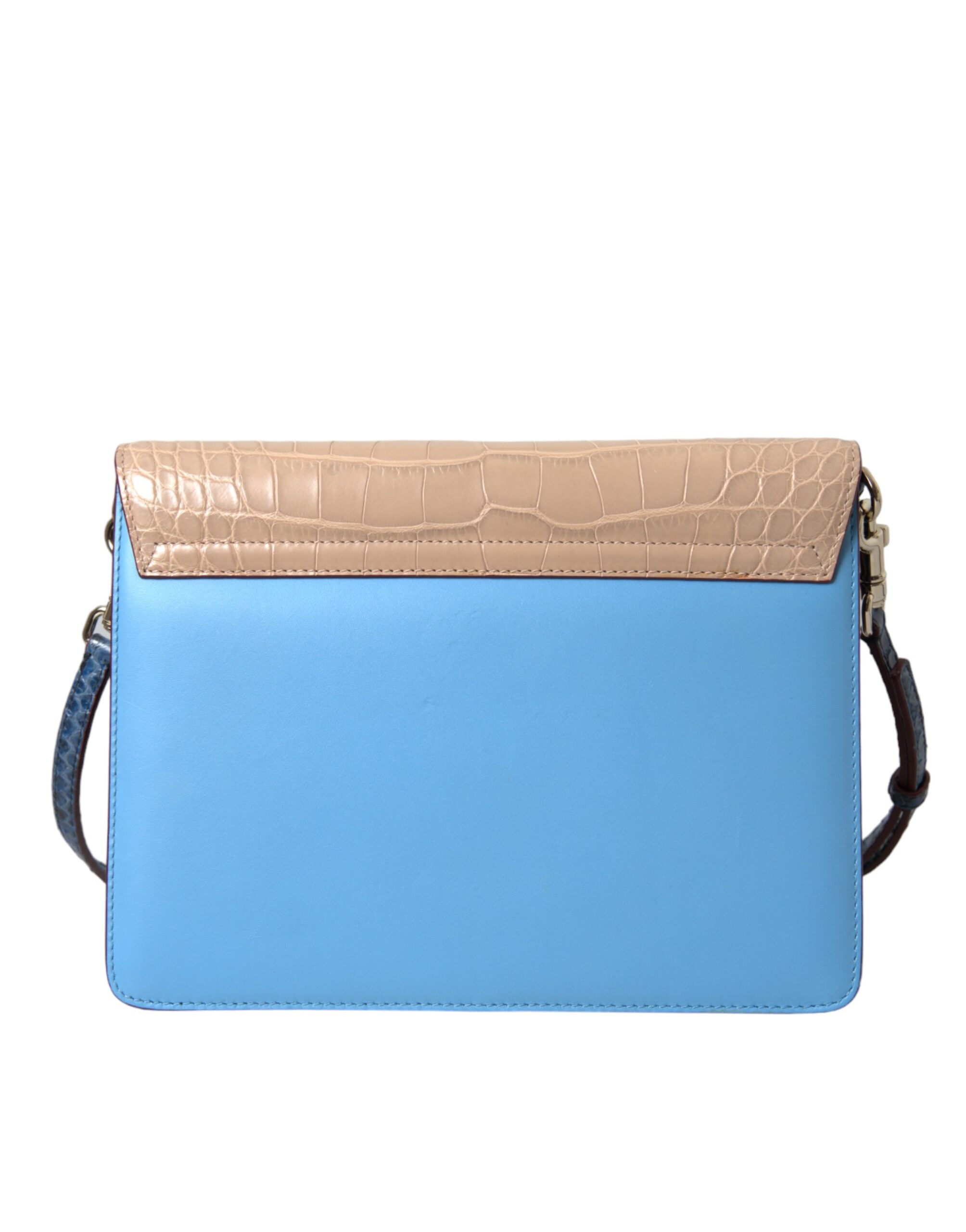 Blåbeige eksotisk skinn LUCIA crossbody-veske
