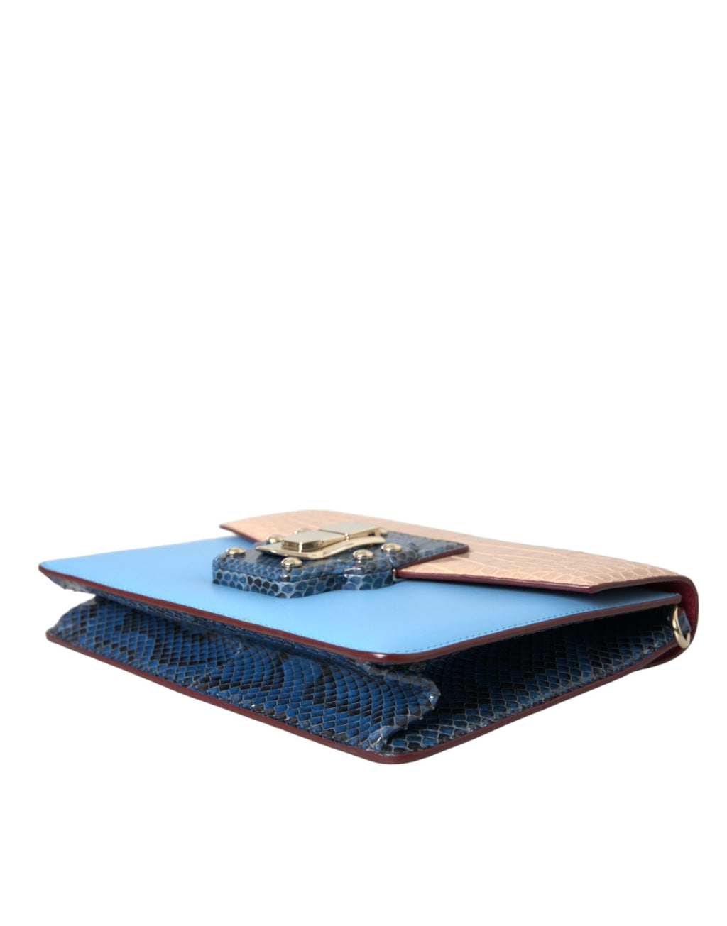 Blåbeige eksotisk skinn LUCIA crossbody-veske