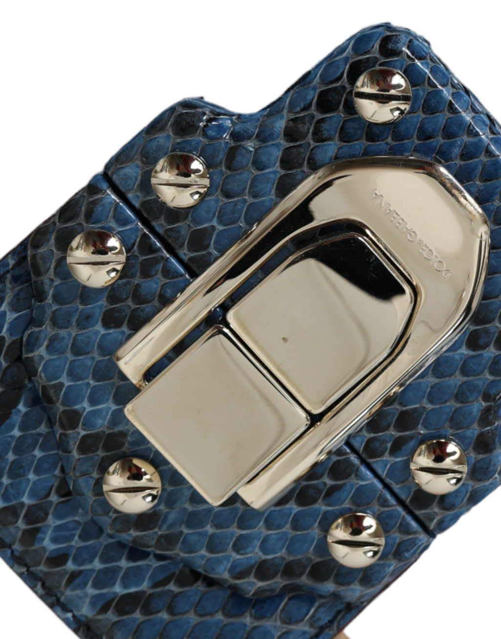 Blåbeige eksotisk skinn LUCIA crossbody-veske