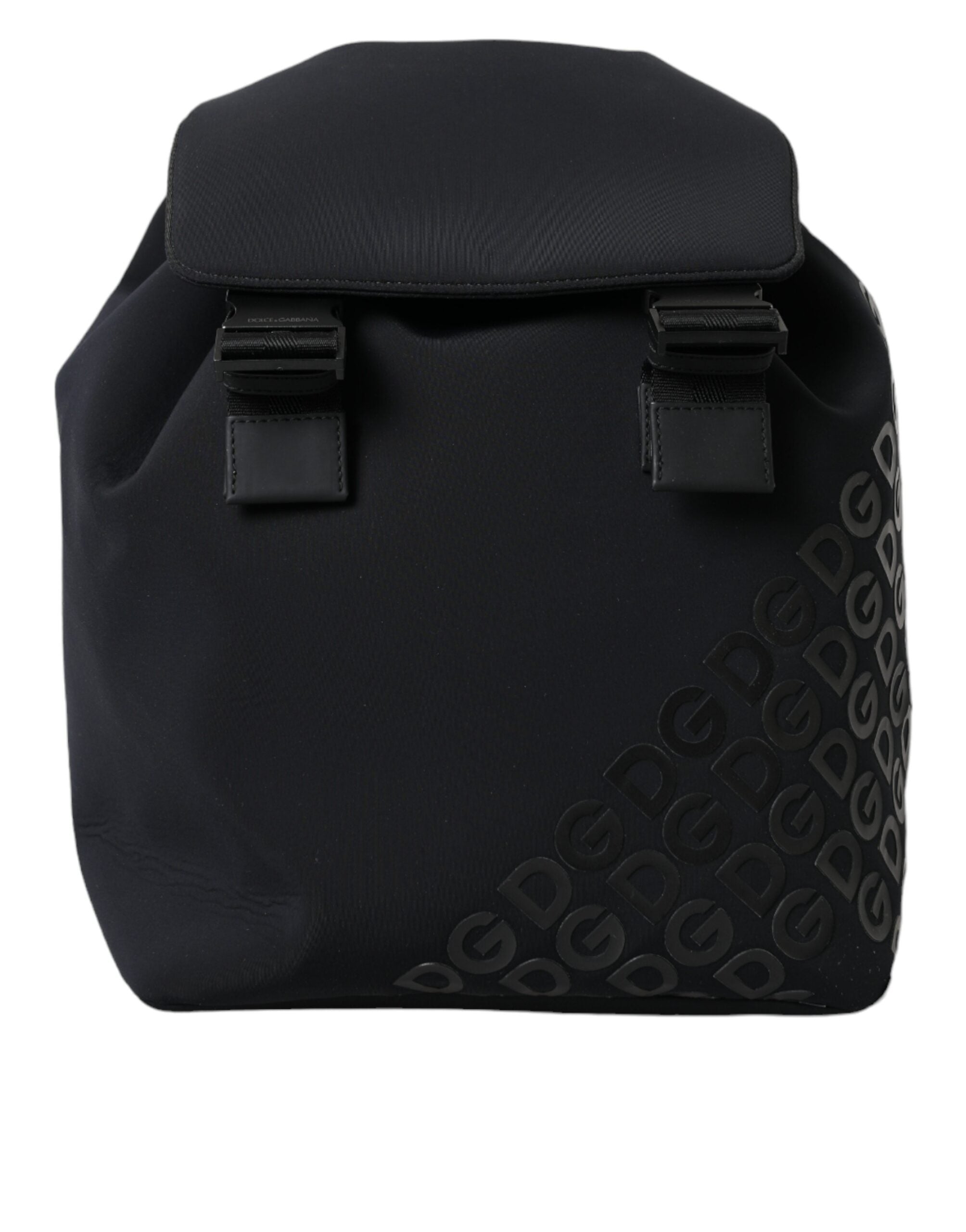 Svart neopren nylon DG logotyp skolryggsäck