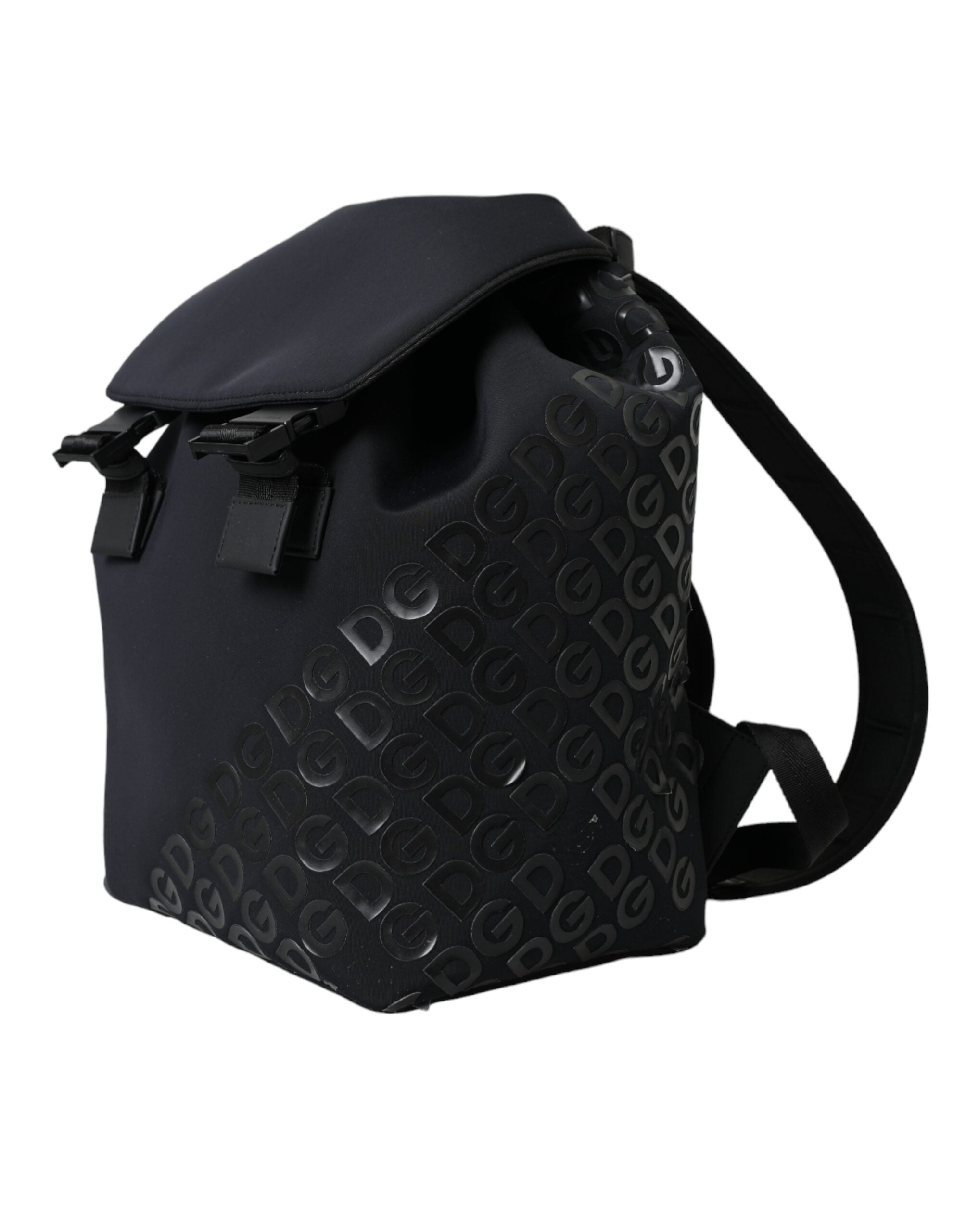 Svart neopren nylon DG logotyp skolryggsäck