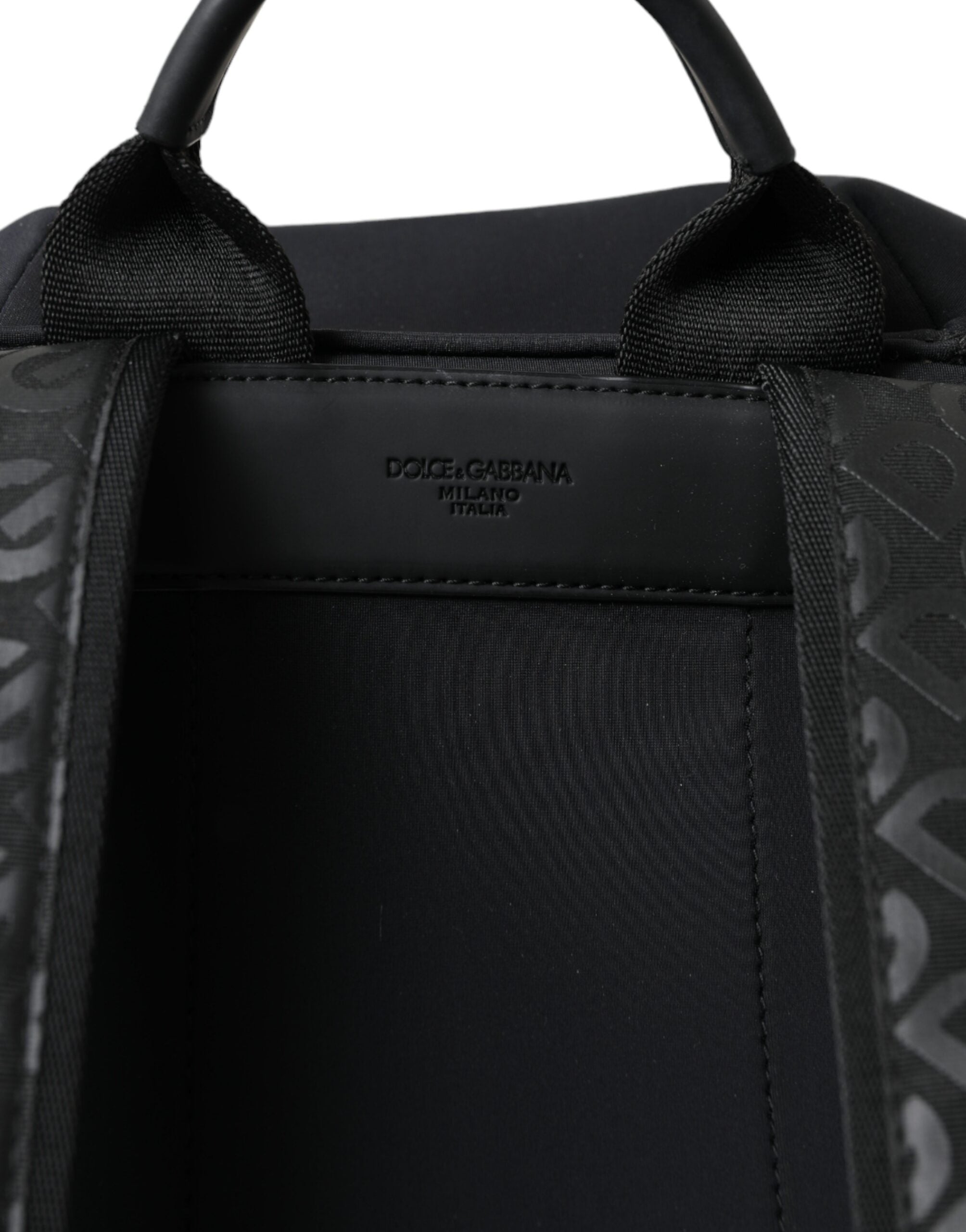 Svart neopren nylon DG logotyp skolryggsäck