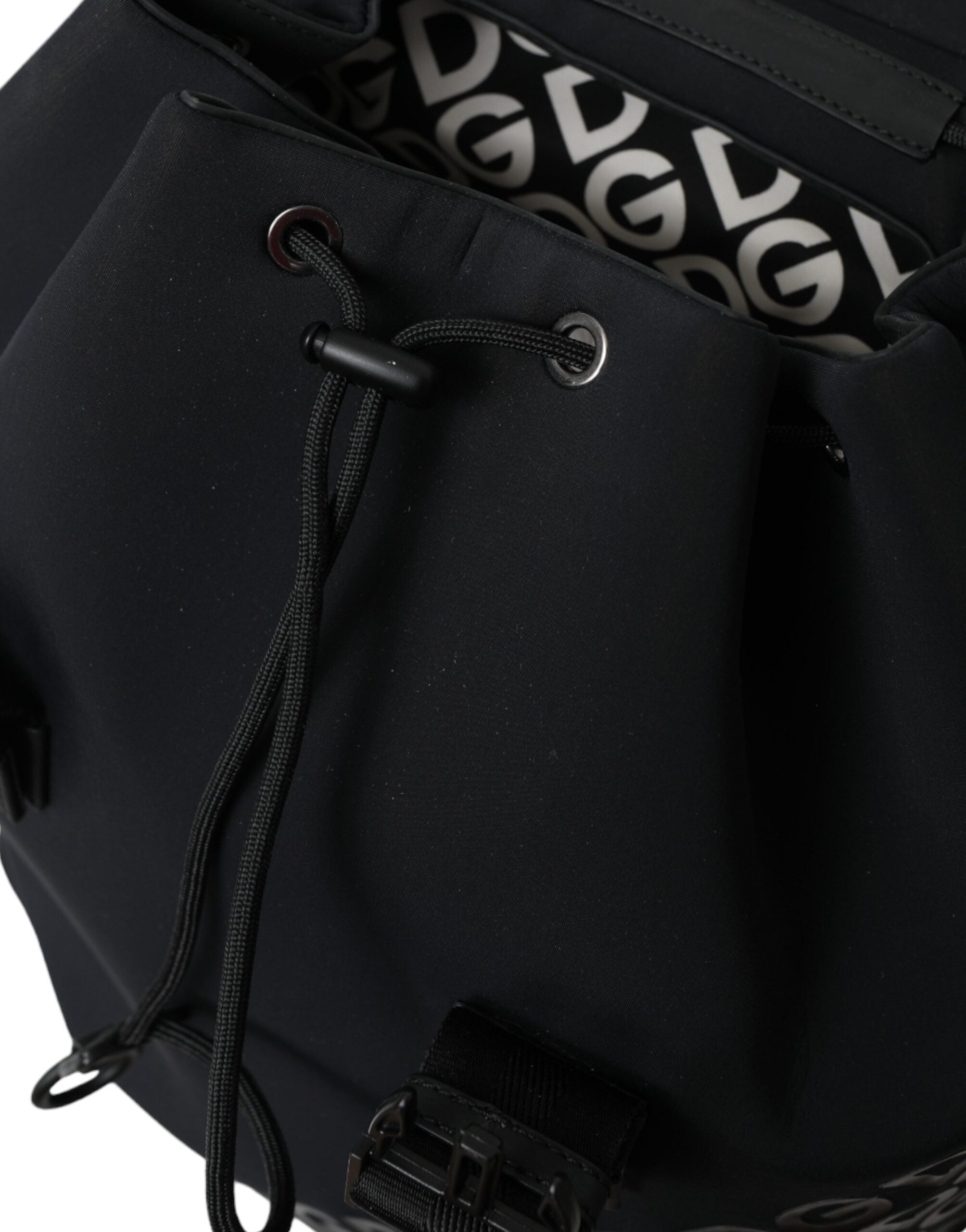 Svart neopren nylon DG logotyp skolryggsäck
