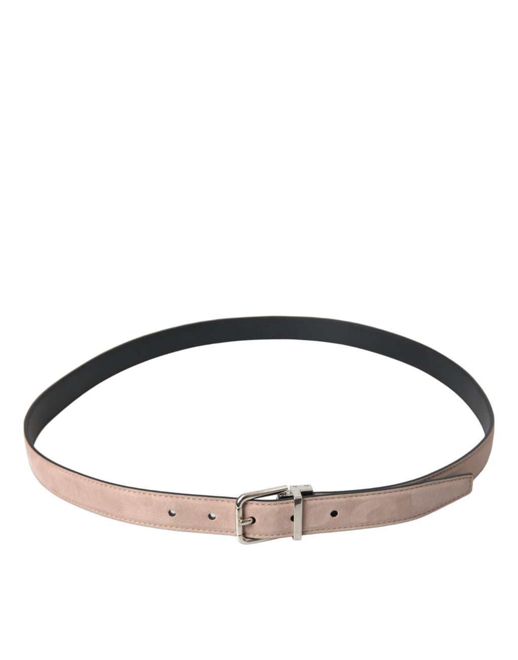 Beige semsket skinnbelte med sølvspenne for menn