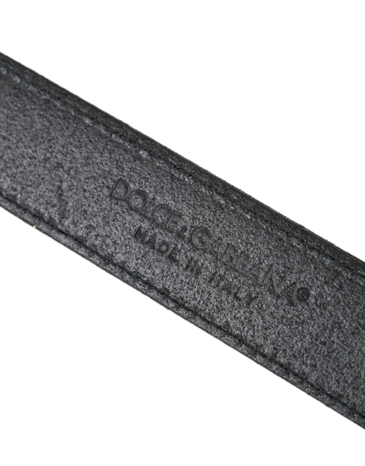 Dolce &amp; Gabbana svart glitterskinnbelte med sølvspenne