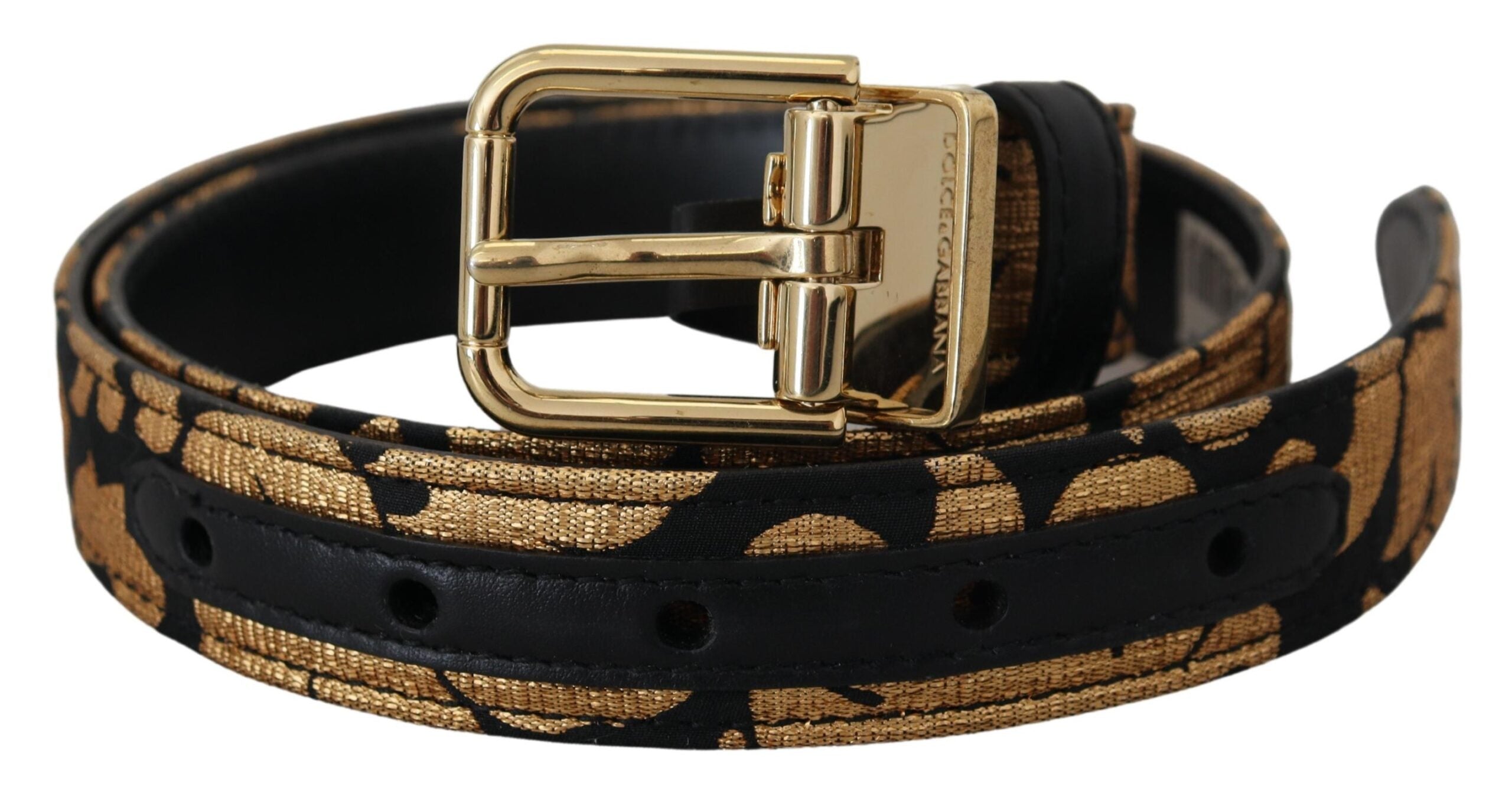 Flerfarget jacquard-skinnbelte med logospenne