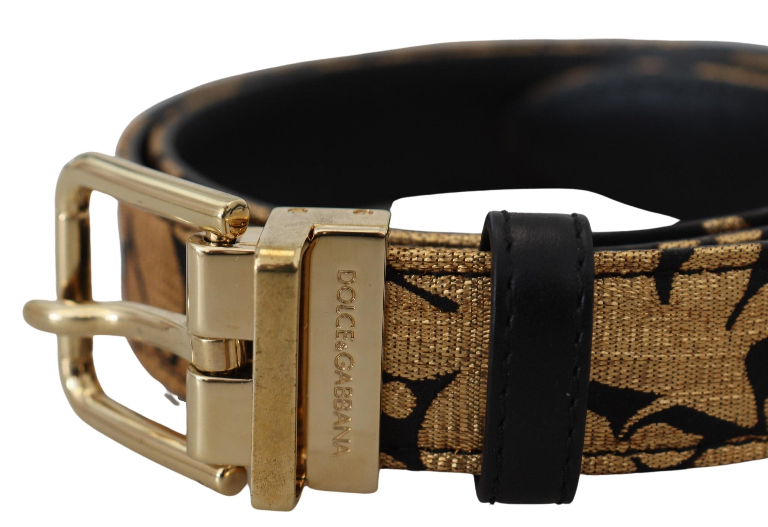 Flerfarget jacquard-skinnbelte med logospenne