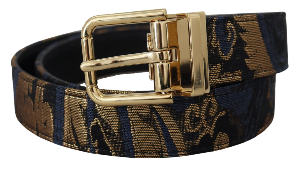 Flerfarget jacquard-skinnbelte med logospenne
