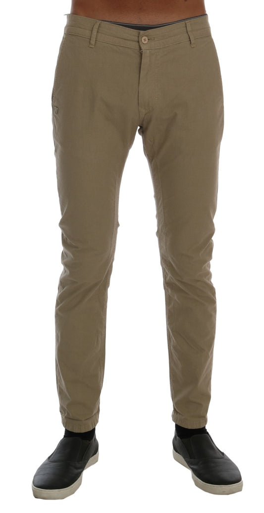 Daniele Alessandrini Beige Stretch Chinos i bomull