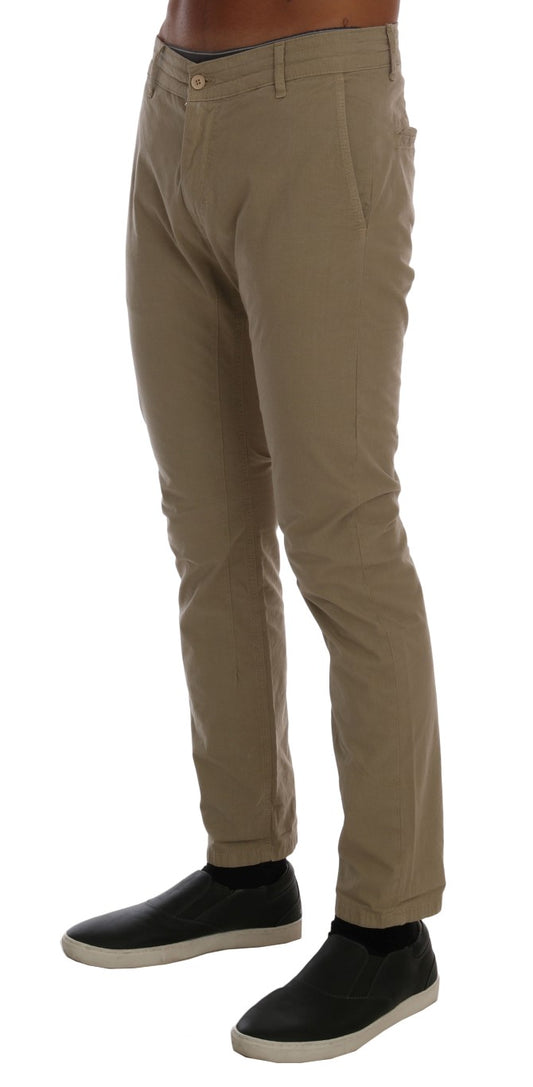 Daniele Alessandrini Beige Stretch Chinos i bomull