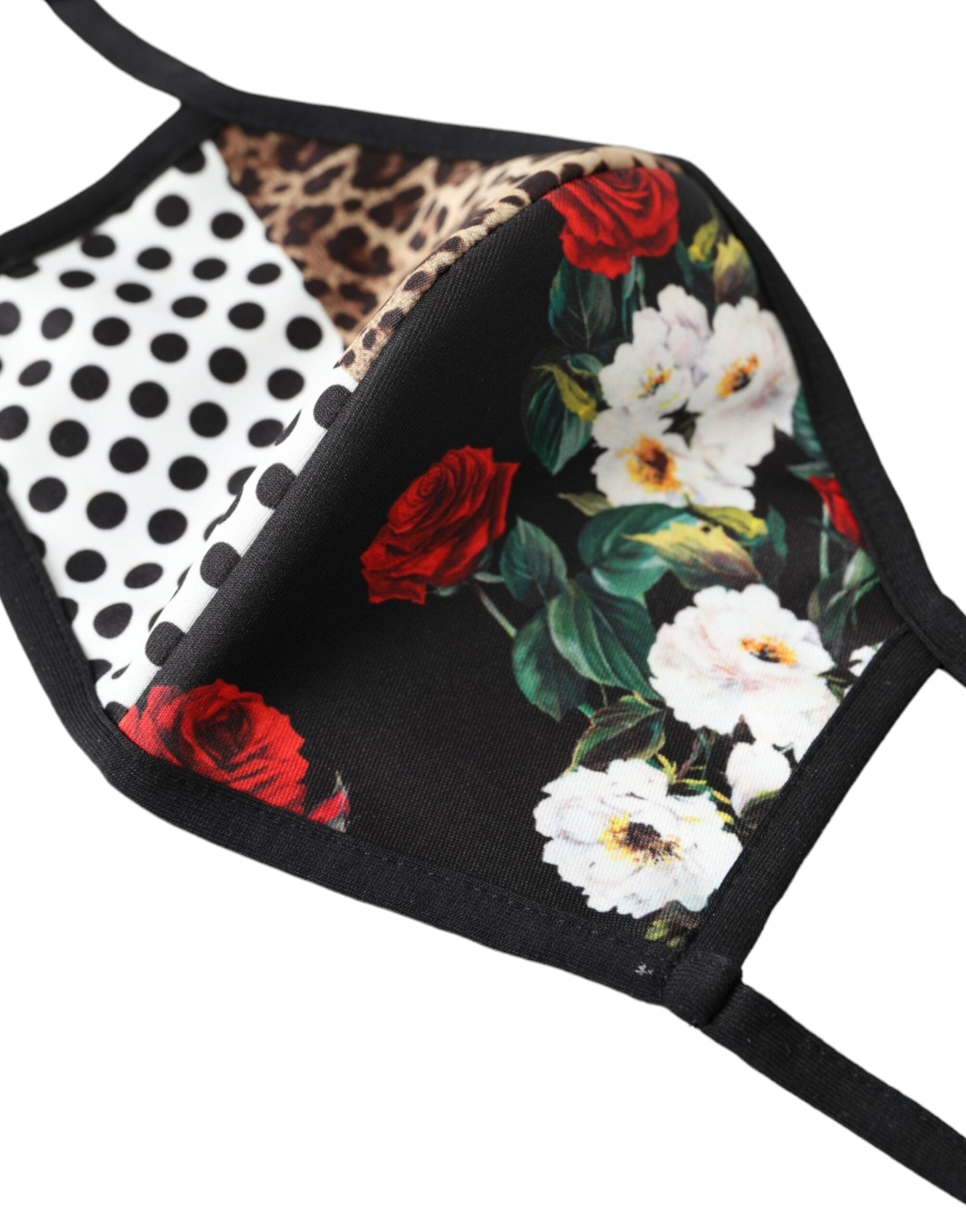 Flerfärgad leopardblommig elastisk öronrem ansiktsmask