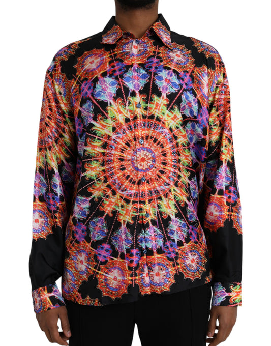 Dolce &amp; Gabbana Multicolor Luminarie Silk Men Casual Shirt