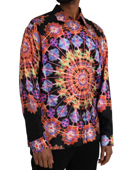 Dolce &amp; Gabbana Multicolor Luminarie Silk Men Casual Shirt