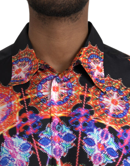 Dolce &amp; Gabbana Multicolor Luminarie Silk Men Casual Shirt