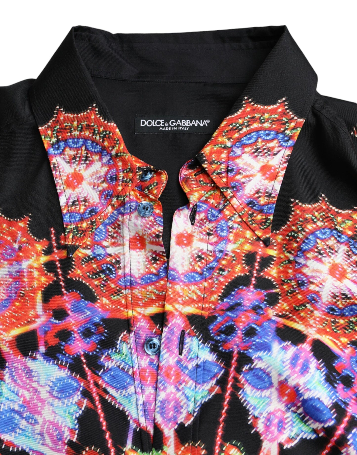 Dolce &amp; Gabbana Multicolor Luminarie Silk Men Casual Shirt