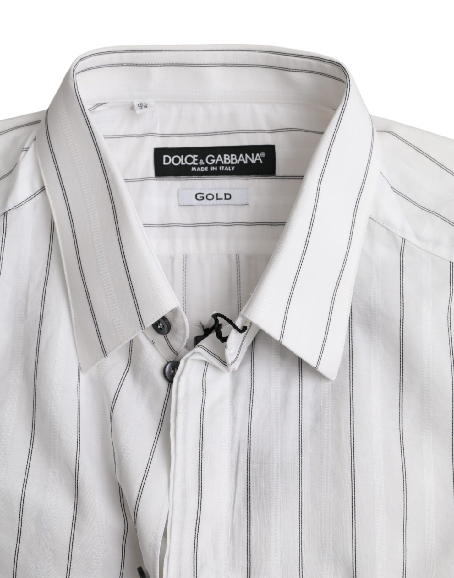 Dolce &amp; Gabbana Svartvit Randig Festklänning GULD Skjorta