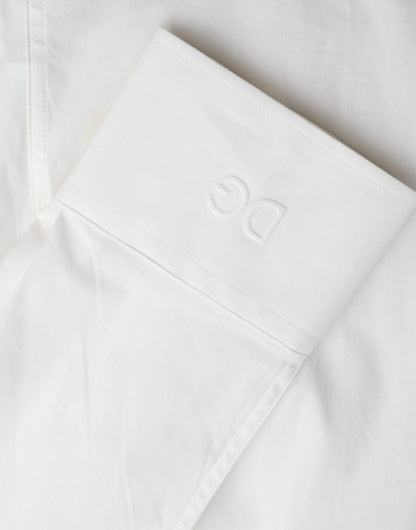 Dolce &amp; Gabbana Vit Bomullsklänning Slim Fit GULDSKJORTA