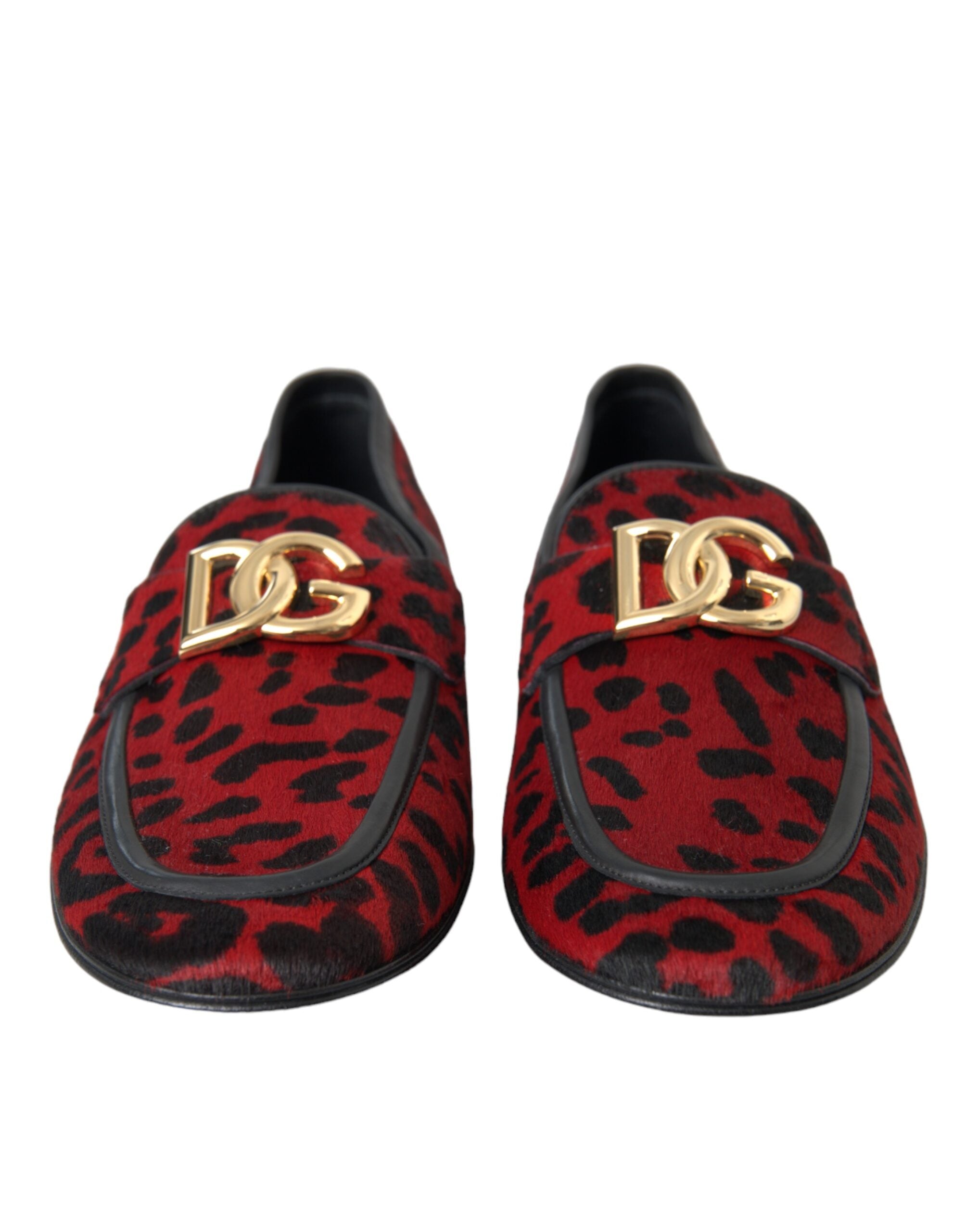 Røde Svarte Leopard DG Loafers Formelle Herresko