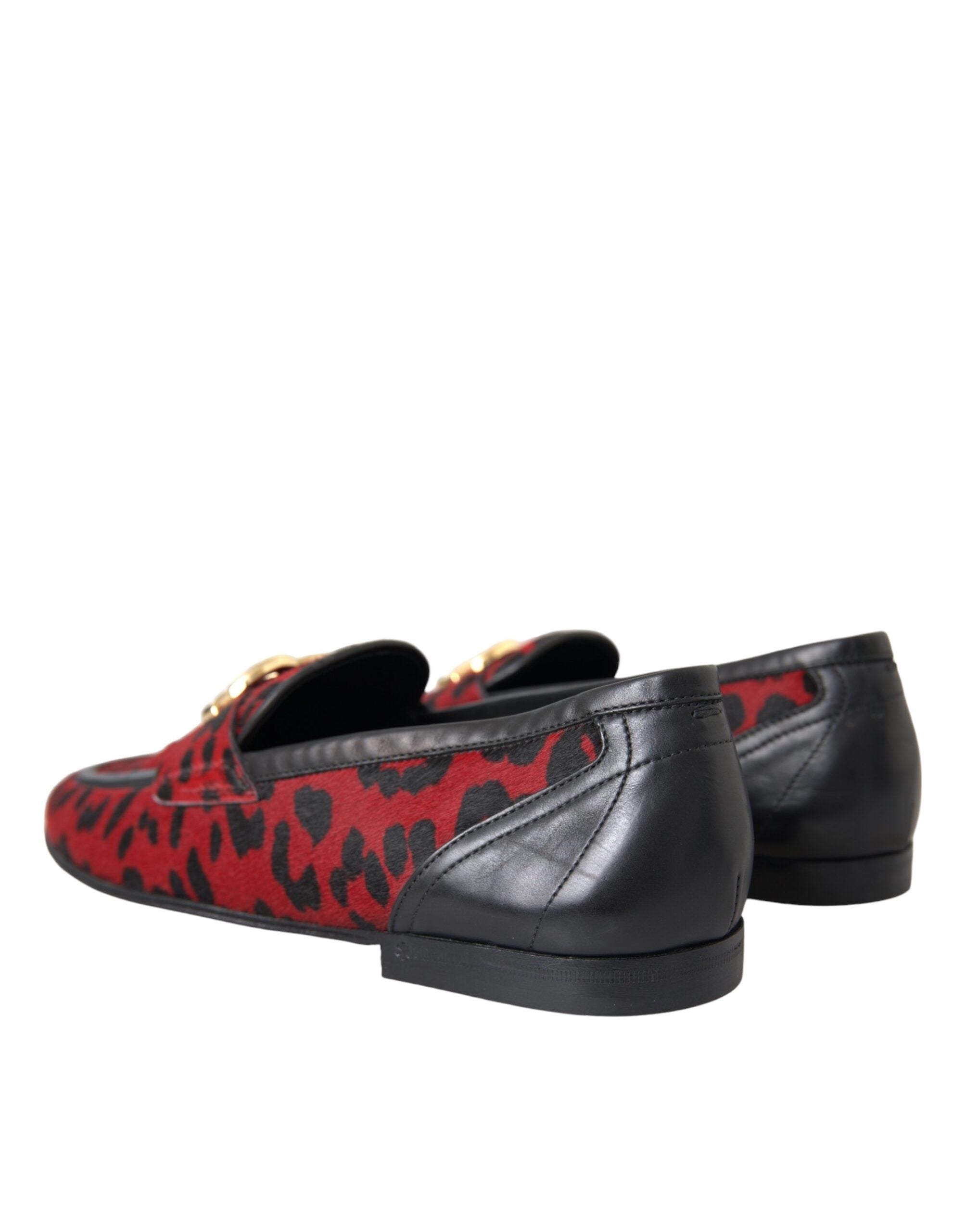 Røde Svarte Leopard DG Loafers Formelle Herresko