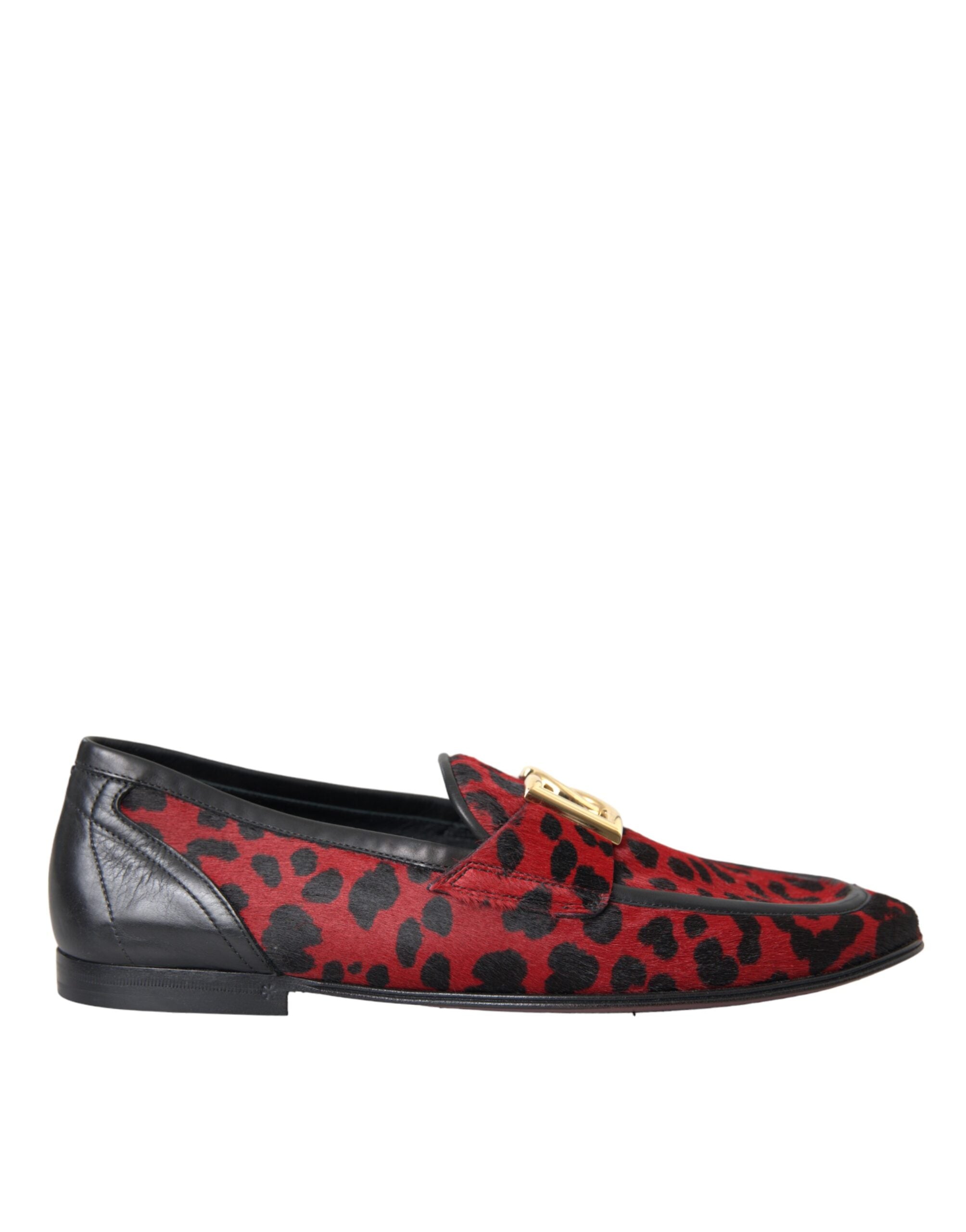 Røde Svarte Leopard DG Loafers Formelle Herresko