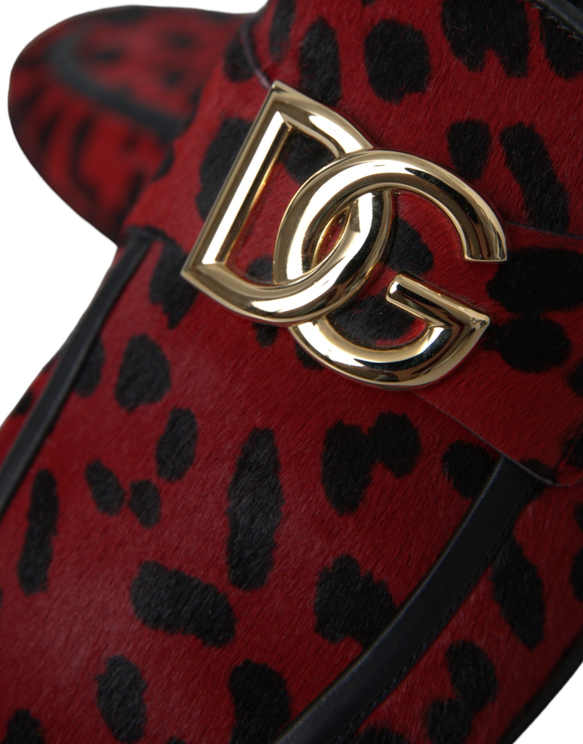Røde Svarte Leopard DG Loafers Formelle Herresko