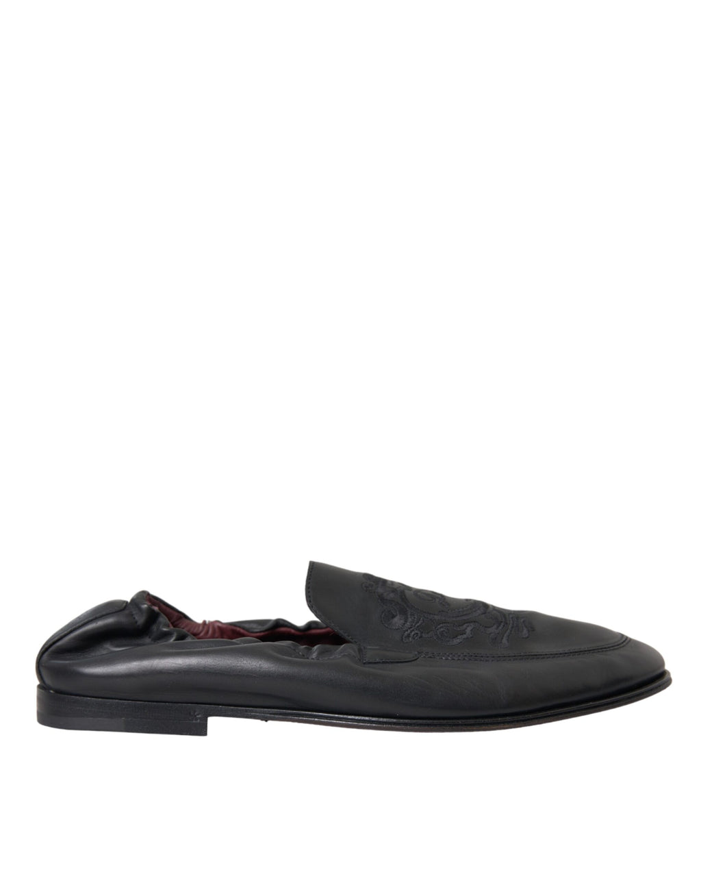 Svarte logo broderte skinnloafers for menn