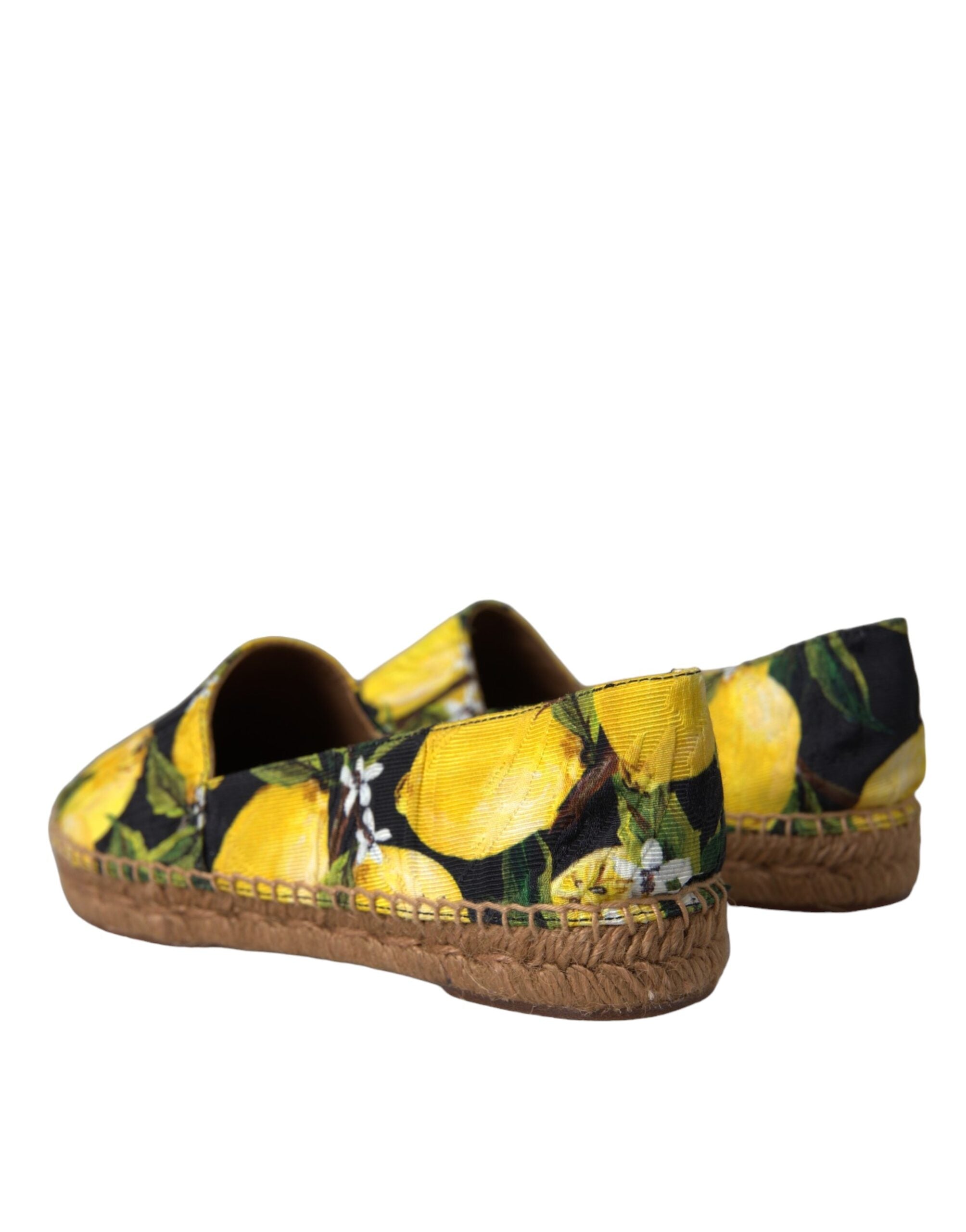Flerfargede sitronfargede slip-on espadriller
