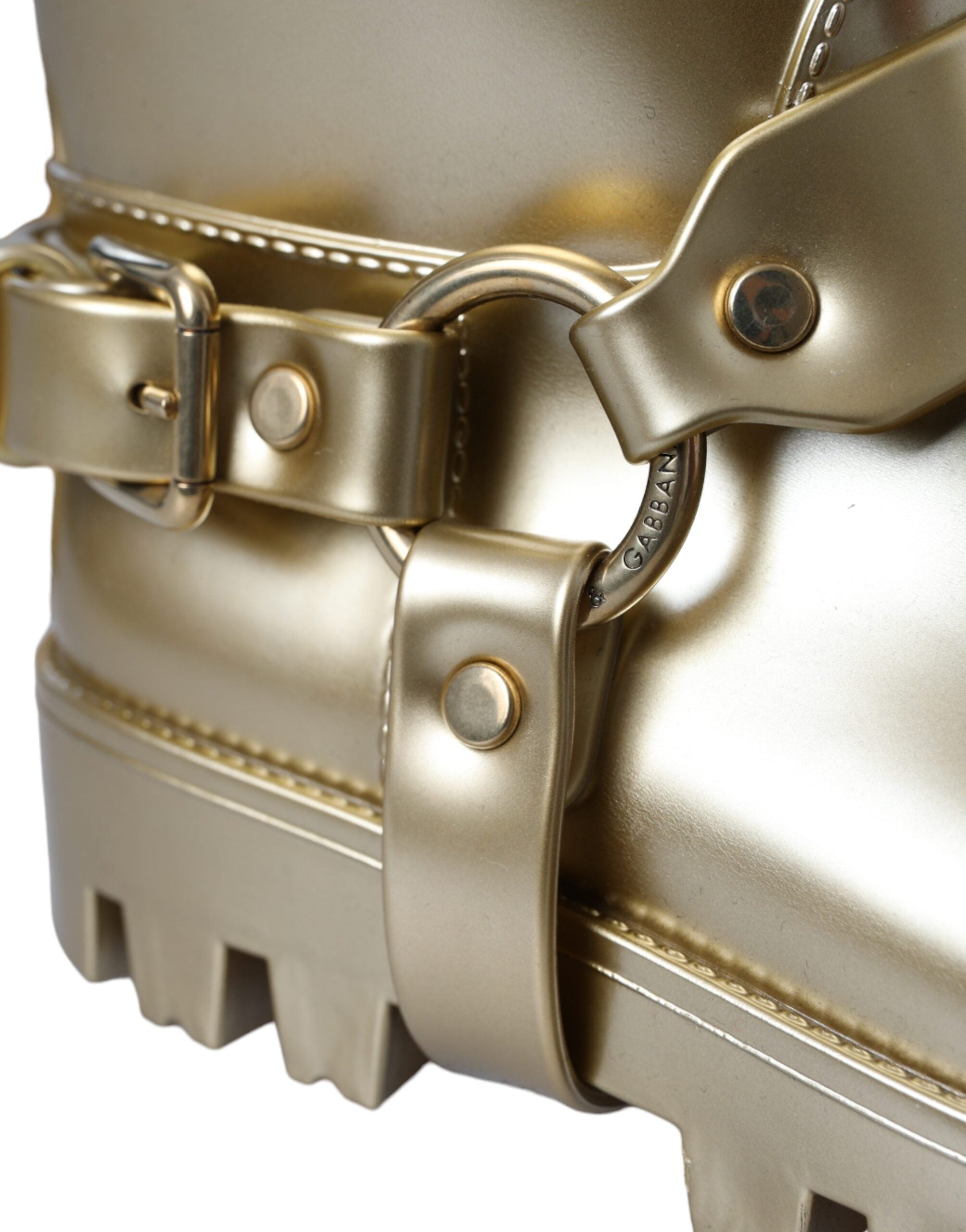 Metalliska guld gummi PVC gummistövlar skor