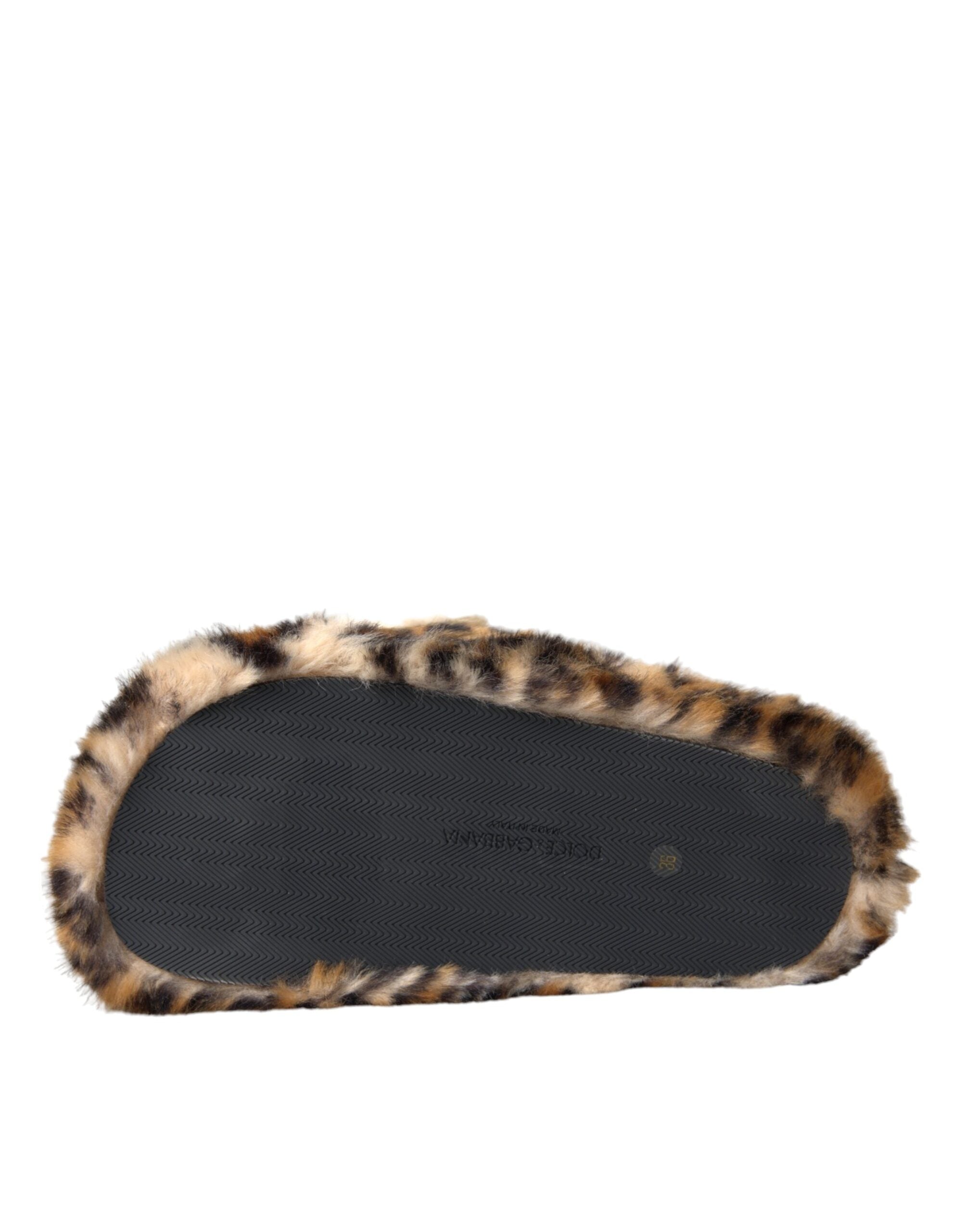 Brune Tiger Tøfler Flate Sandaler Sko