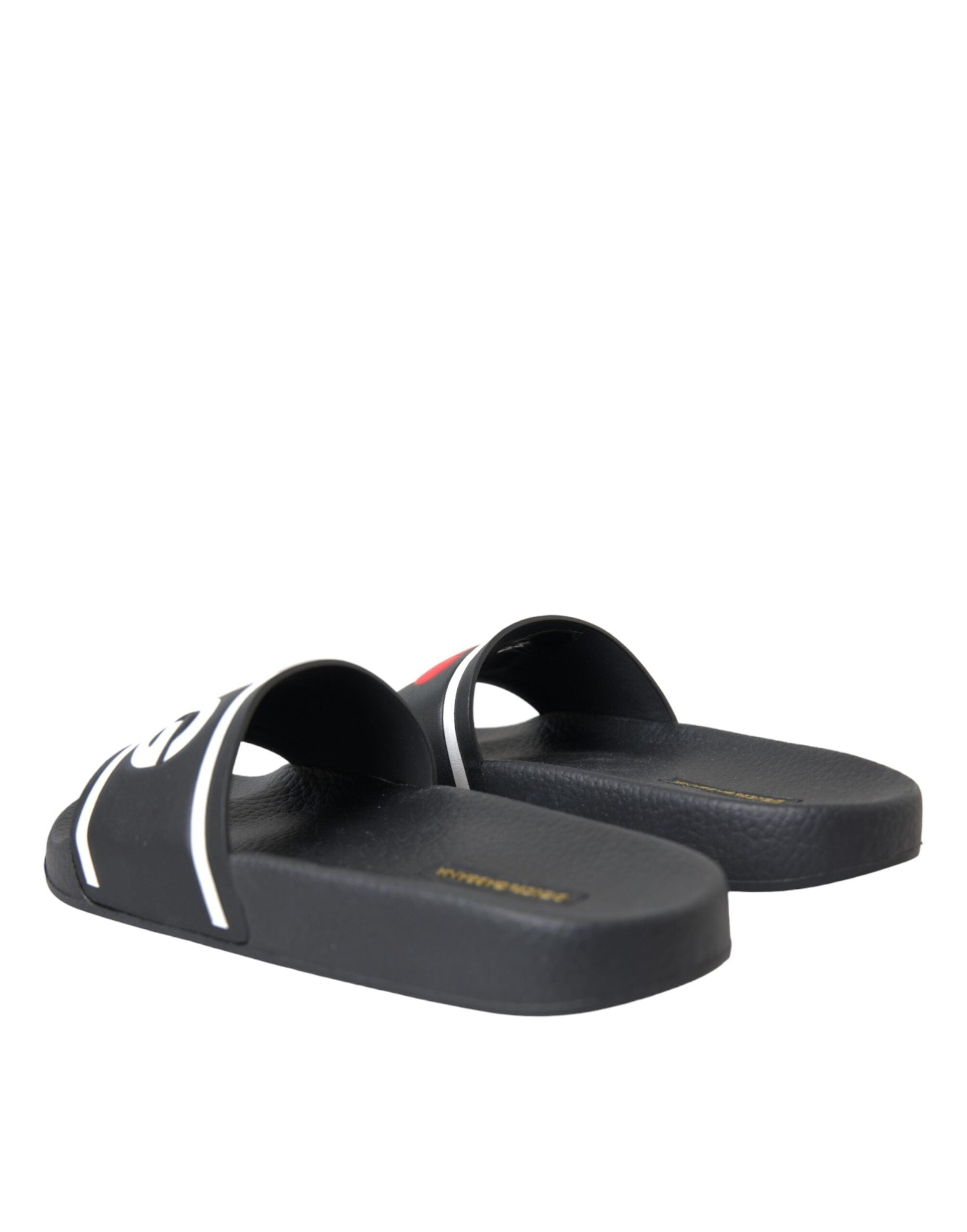 Svarte I Love D&amp;G-sandaler i skinn, slippers og sko