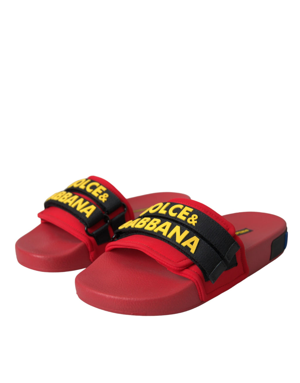Røde Svarte Logo Strandklær Flate Sandaler Sko