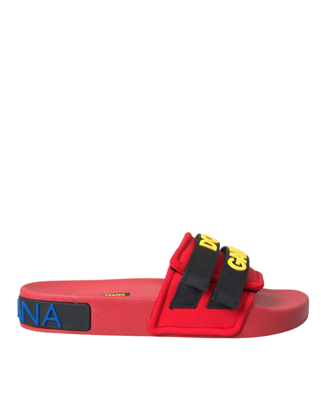 Røde Svarte Logo Strandklær Flate Sandaler Sko