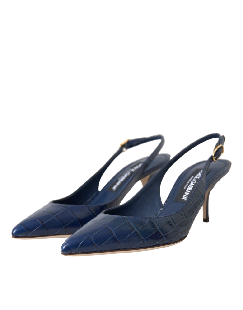 Mørkeblå krokodilleskinnslingbacks