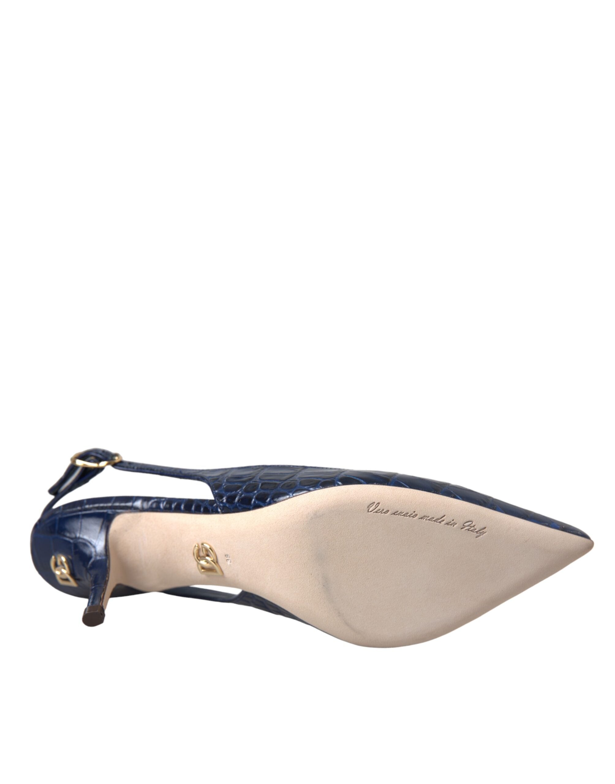 Mørkeblå krokodilleskinnslingbacks