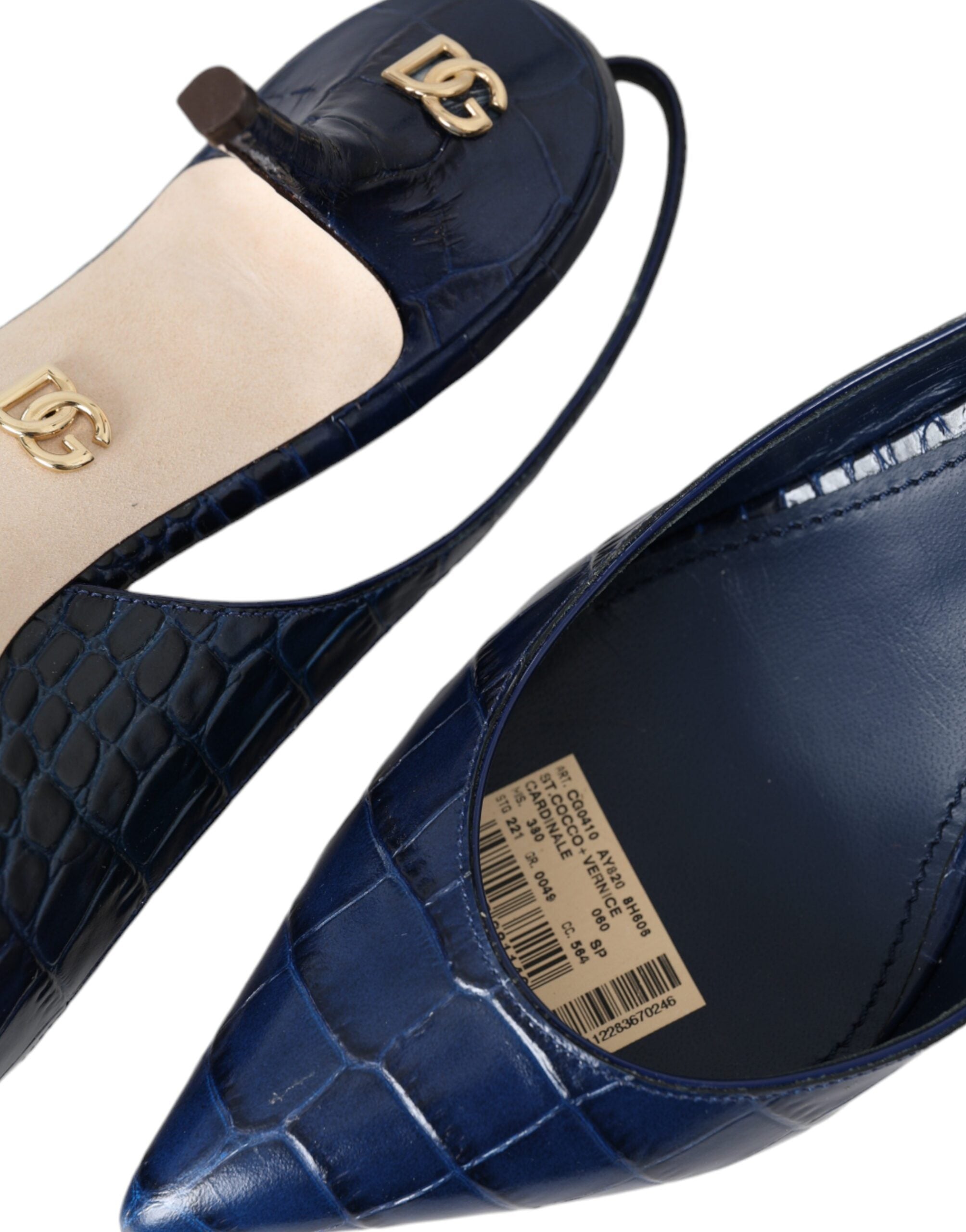 Mørkeblå krokodilleskinnslingbacks