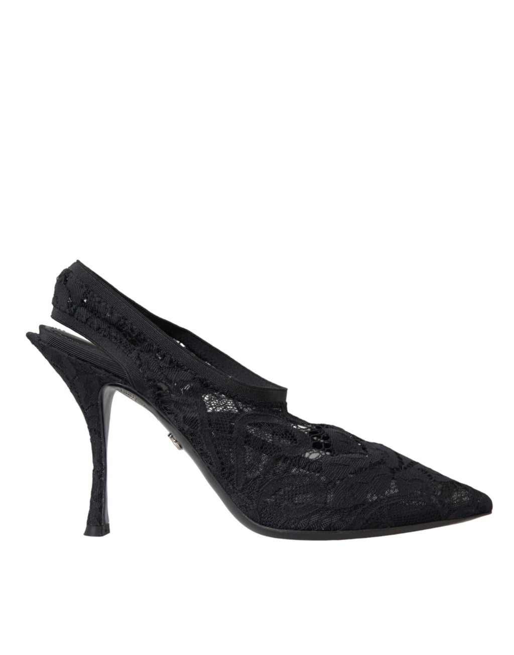 Svarte blonde stretchhæler slingbacks sko