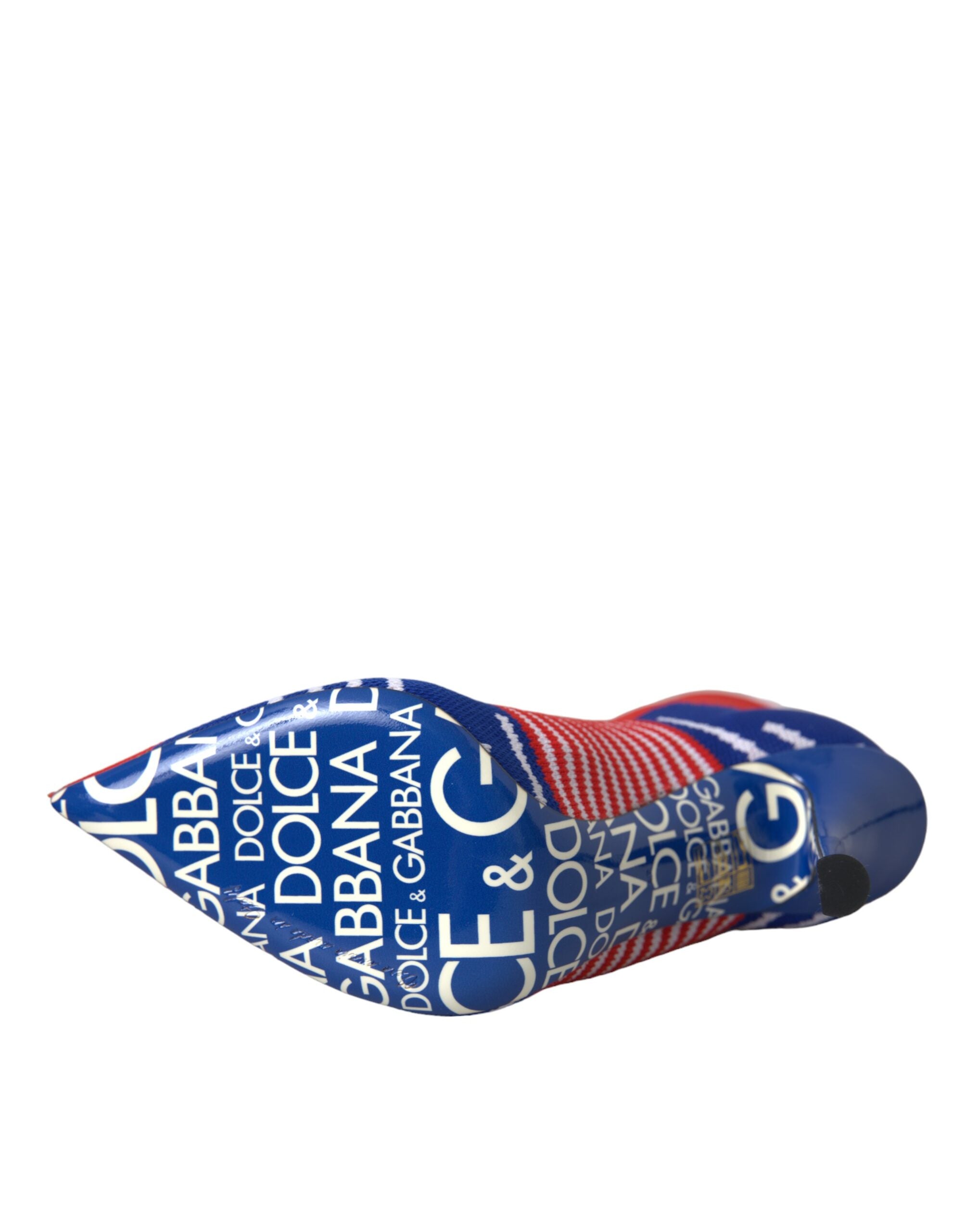 Röda Blå Stretchiga Sock Style Ankelboots Logotypskor