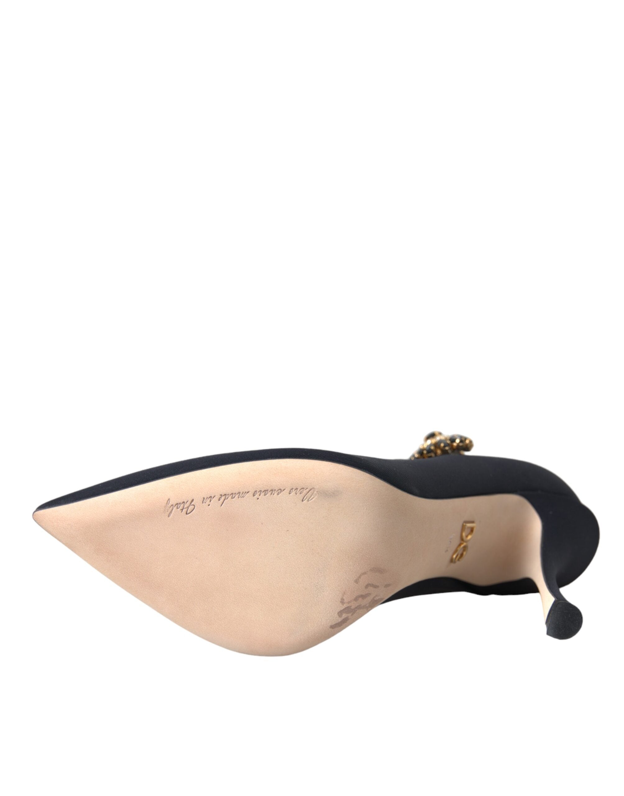 Svarta Mary Jane Jersey Kristall Pumps Skor