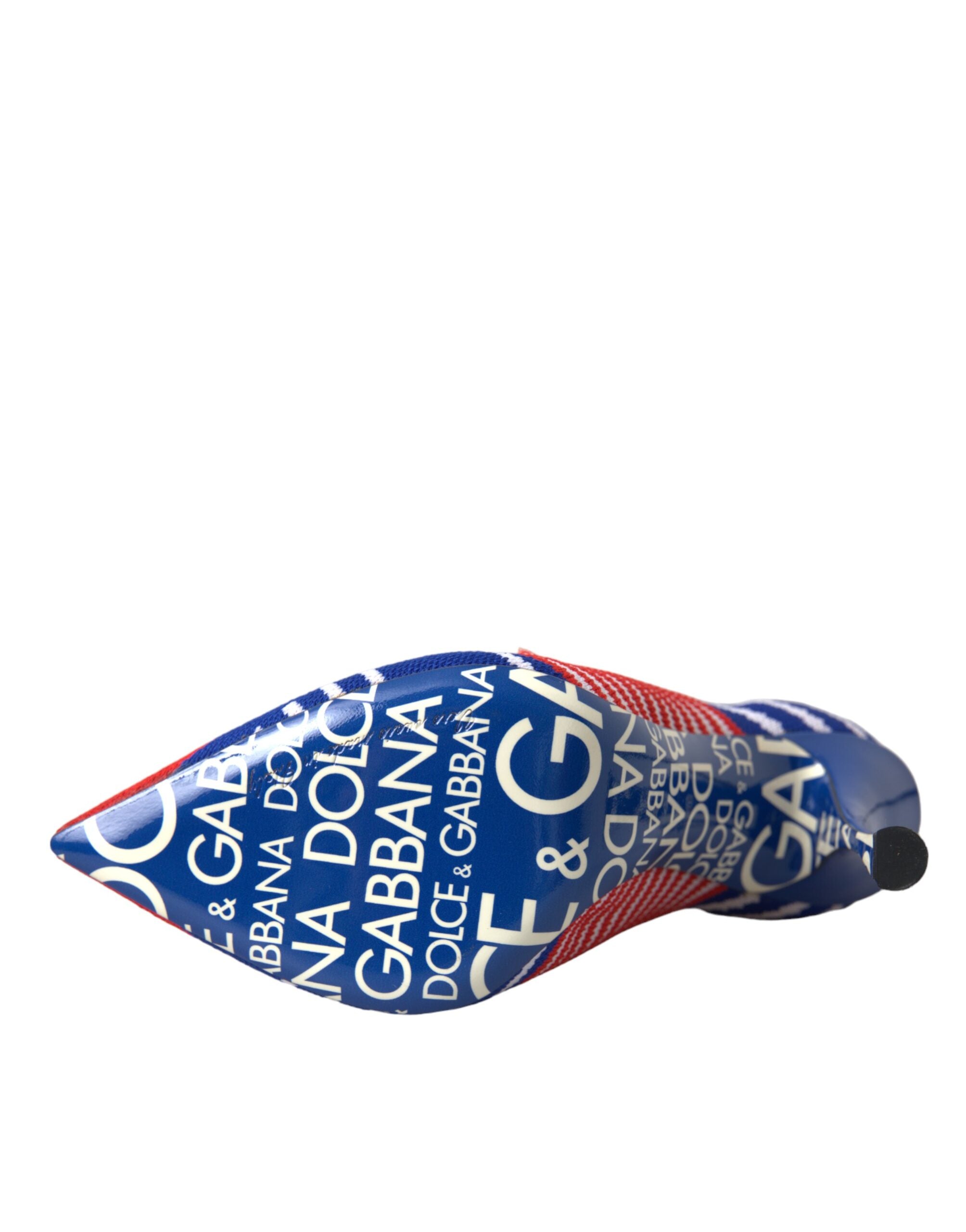 Röda Blå Stretchiga Strumpiga Stövlar Med Logotyp