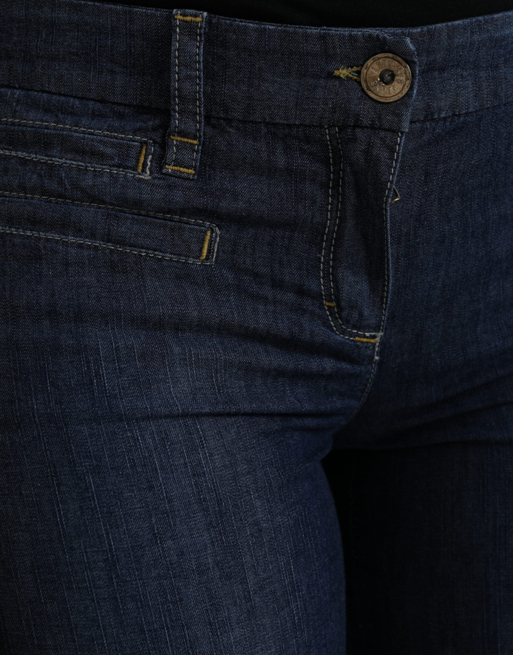 Mörkblå bomulls bootcut-jeans
