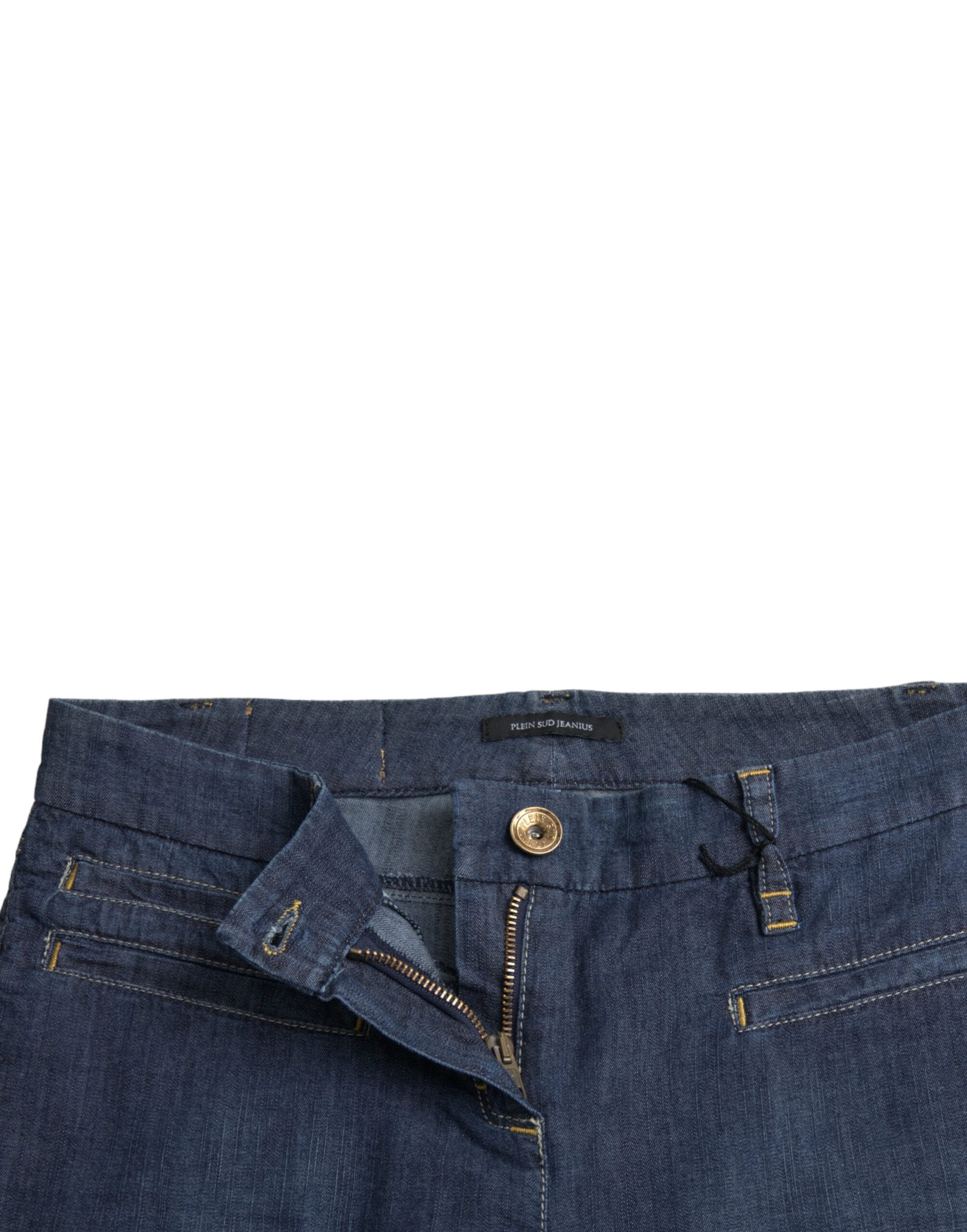 Mörkblå bomulls bootcut-jeans