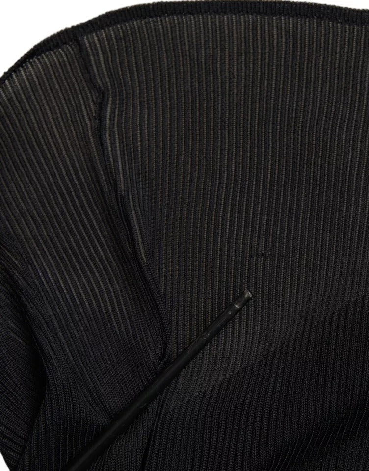Svart viskos tröja med polotröja