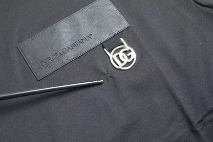 Dolce &amp; Gabbana svart t-shirt i bomull med rund hals och logotypmärke