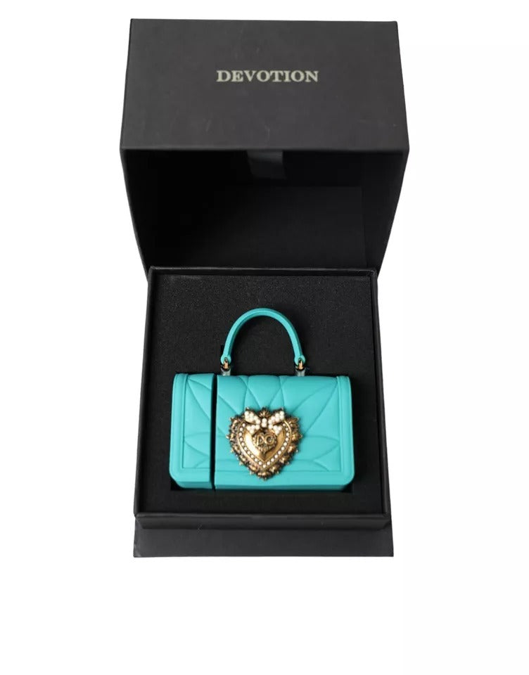 Turkos silikon Devotion Heart Bag-fodral till handfodral till Airpods