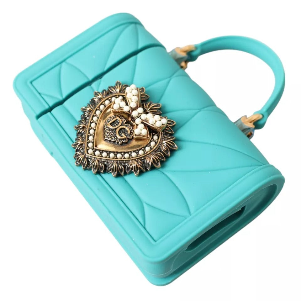 Turkos silikon Devotion Heart Bag-fodral till handfodral till Airpods