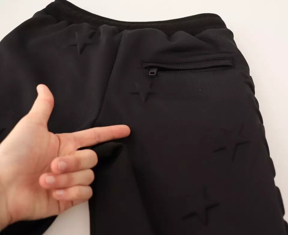Svarta joggingbyxor för kvinnor i polyester